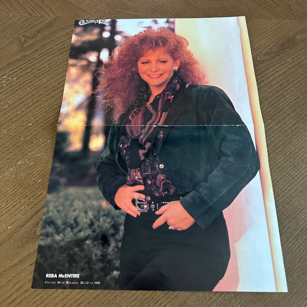 Vintage 1992 Reba McEntire Country Music Magazine Centerfold Poster 90s Country